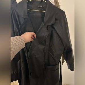 Boohoo leather blazer jacket